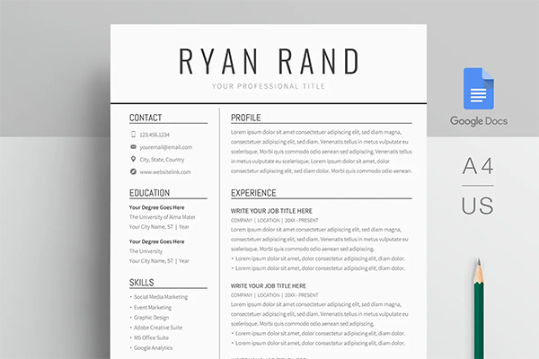 Google Docs Resume Template Google Docs Resume Template
