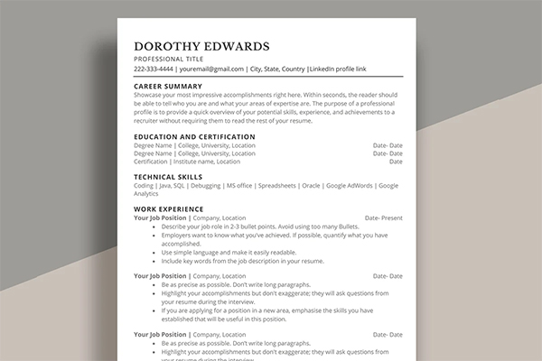 ATS Resume Template ATS Resume Template