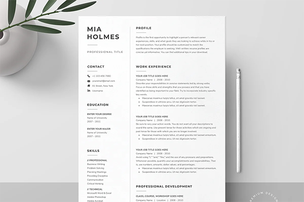 Word Resume & Cover Letter Template Word Resume & Cover Letter Template