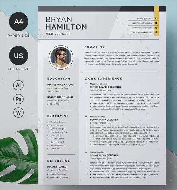 Creative PSD Resume Template Creative PSD Resume Template