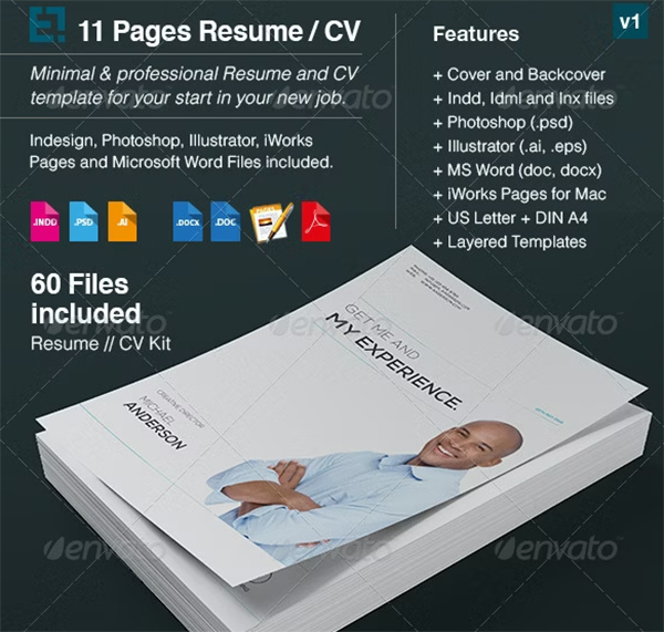 Professional Resume PSD, Vector EPS Template Professional Resume PSD, Vector EPS Template