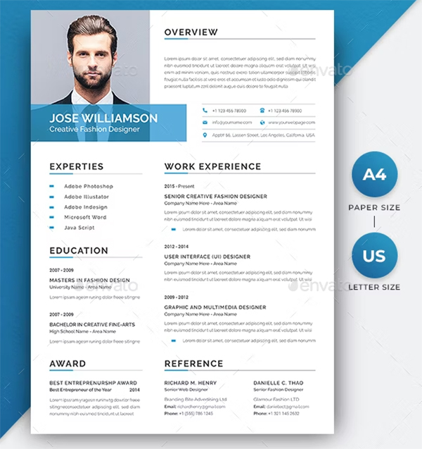 Professional Resume EPS, AI Illustrator Design Professional Resume EPS, AI Illustrator Design