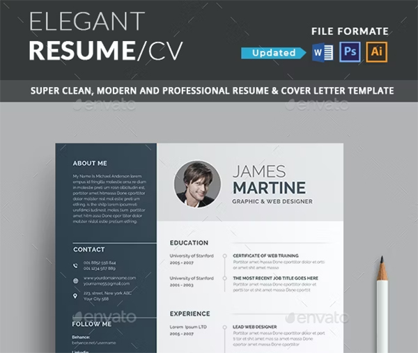Modern Resume PSD, Vector Template Modern Resume PSD, Vector Template