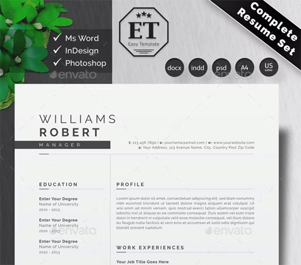 Creative Print Resume Template Creative Print Resume Template
