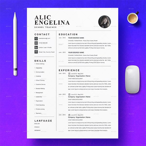 Resume CV Template Design