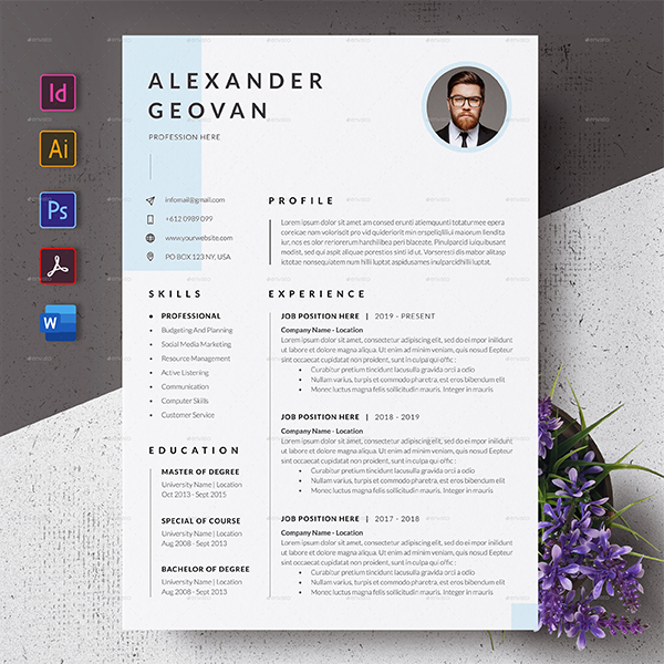 Resume CV PSD Template