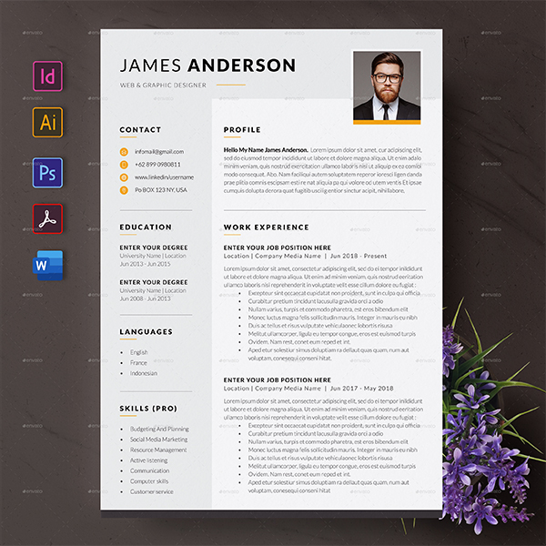 Simple Resume CV Template