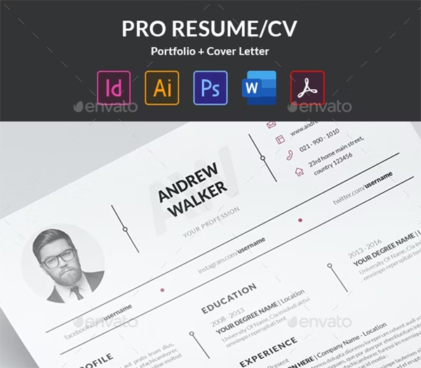 Resume InDesign PSD CV Template