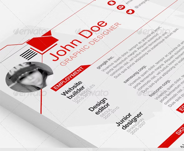 Resume CV Photoshop PSD Template