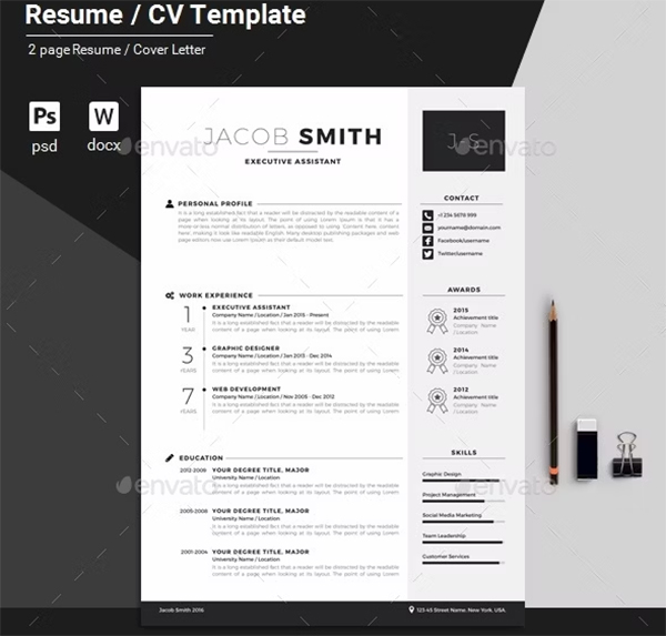 Resume PSD CV Template