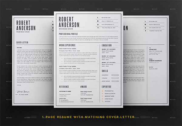 Resume Vector EPS, AI Illustrator CV Template 