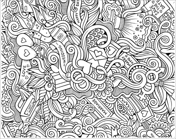 Wedding Doodles Seamless Pattern Design Wedding Doodles Seamless Pattern Design