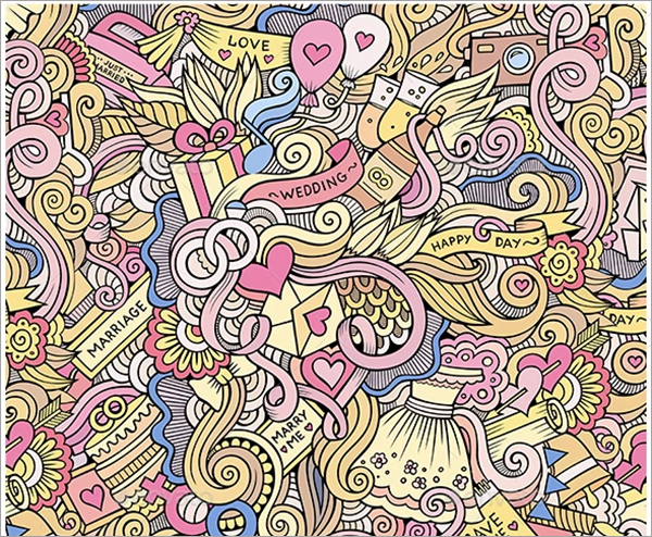 Wedding Doodles Seamless Patterns Template Wedding Doodles Seamless Patterns Template