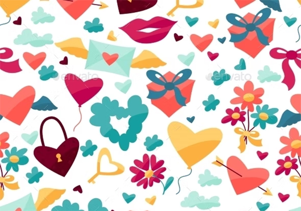 Pattern with Valentine's and Wedding Icons Pattern with Valentine's and Wedding Icons