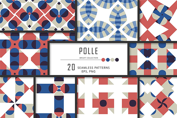 Polle geometric seamless patterns
