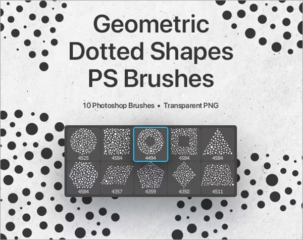 Geometric Dotted Shapes Photoshop Brushes