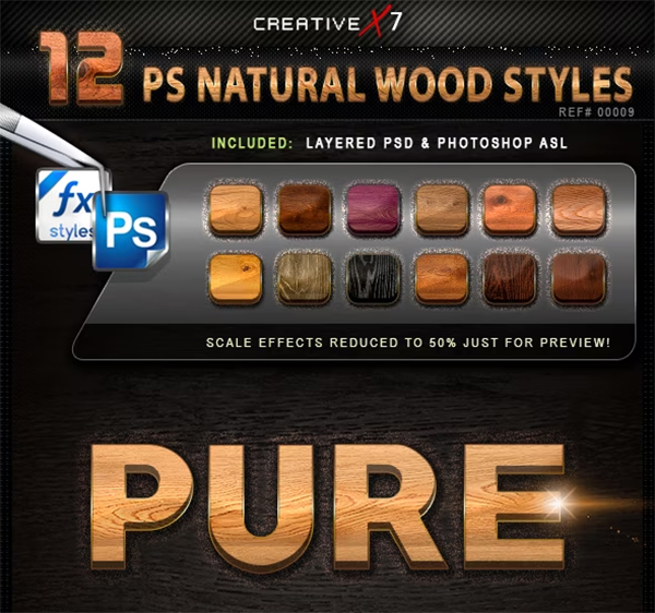 Photoshop Natural Wood Styles
