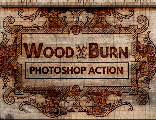 Wood Burn Effect Photoshop Action