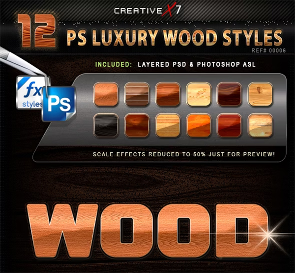12 Photoshop Luxury Wood Styles