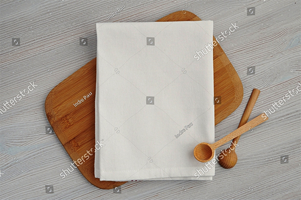 White blank cotton kitchen Towel Mockup