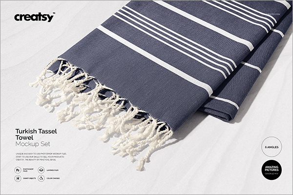 Turkish Tassel Towel Mockup Set