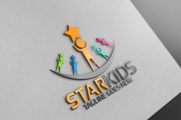 Star Kids School Logo Template