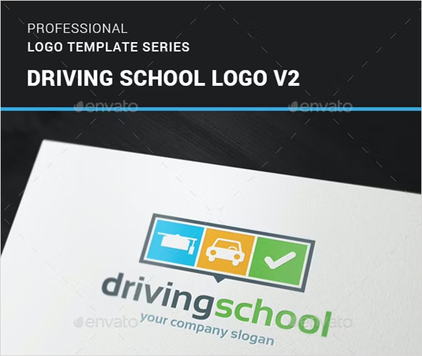 Driving School Logo Template Design