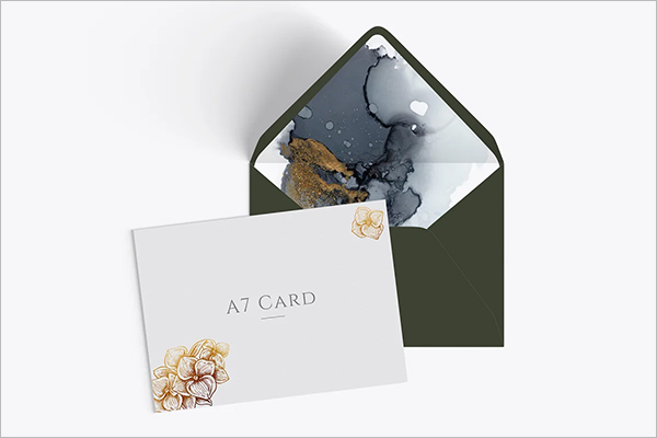 V-Flap Envelope and Card Mockup
