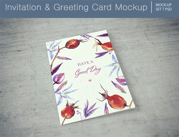 Invitation & Greeting Card Template Mockup