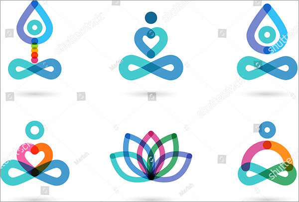 Yoga Colorful Elements Logo Template