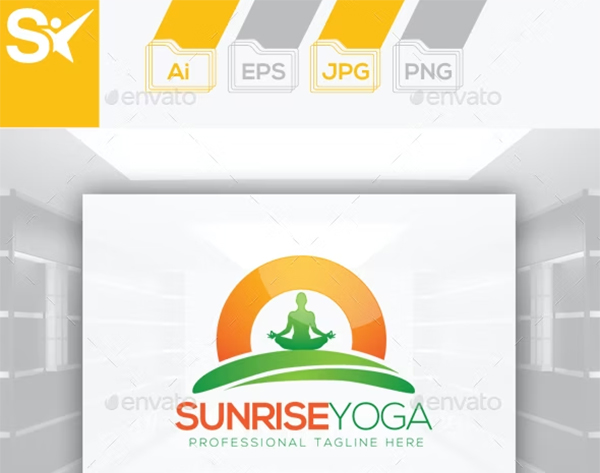 Sunrise Yoga Logo Template
