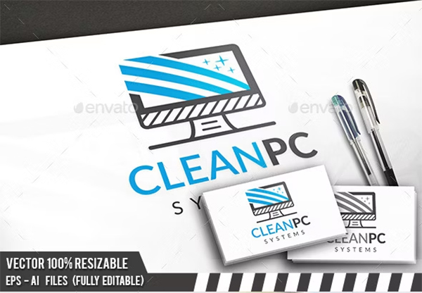 Clean Computer Logo Template