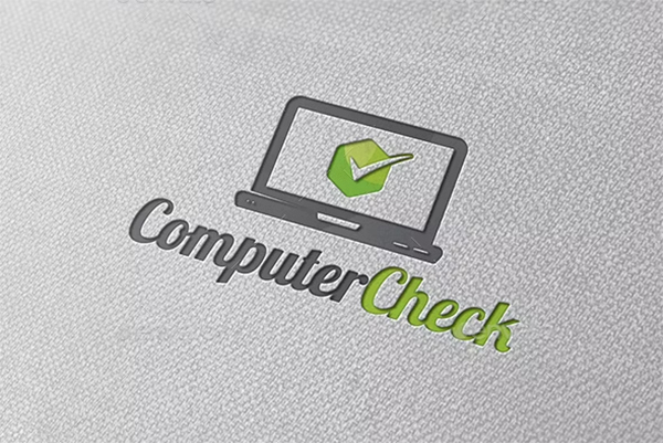 Computer Tick Check Mark Logo Template
