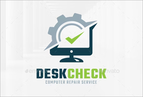 Computer Check Logo Template Design