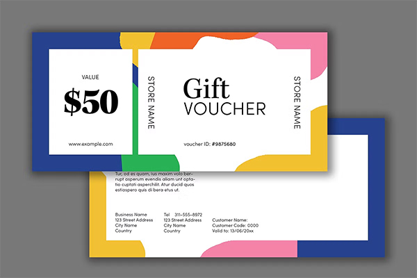 Tour Travel Gift Voucher Layout with Shapes