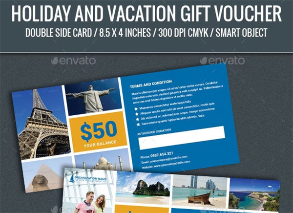 Holiday and Vacation Gift Voucher Template