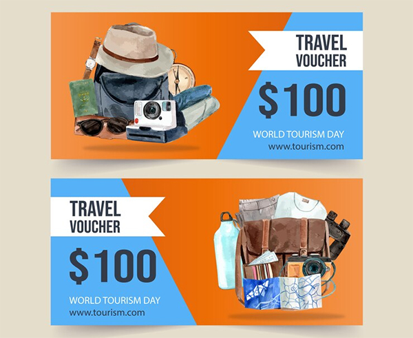 Free PSD Travel Gift Voucher Template
