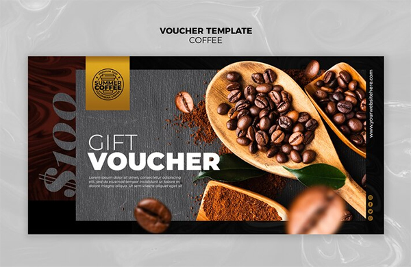 Cafe Gift Voucher Free PSD Template