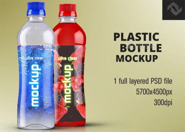 Water Plastic Bottle Mockup