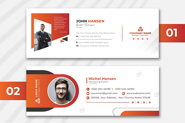 Email Signature Vector Template