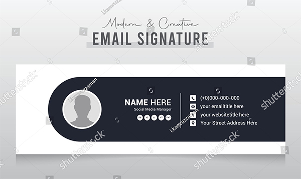 Minimalist Email Signature Vector Template