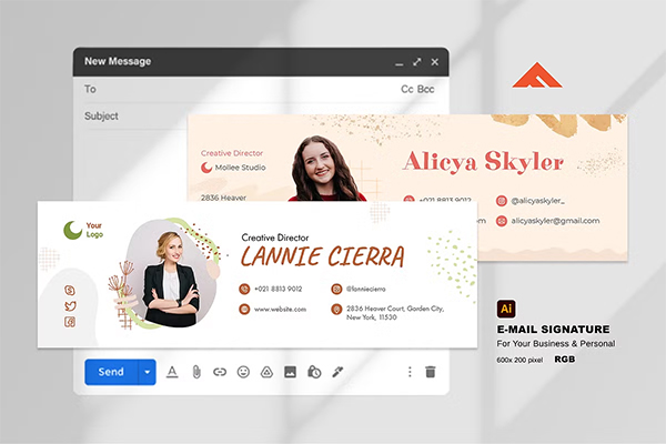 Creative Commercial Email Signature Design