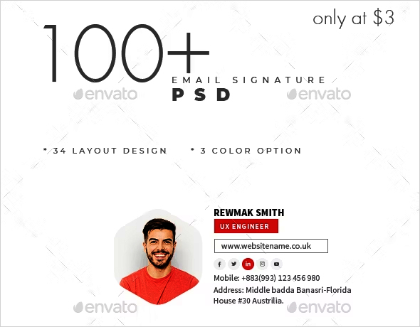 Business Email Signature PSD Template