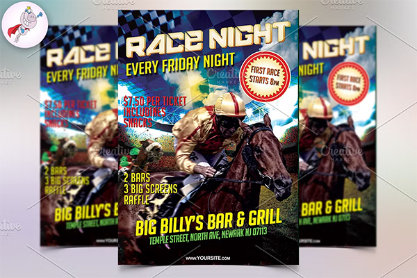 Horse Race Night Flyer Template