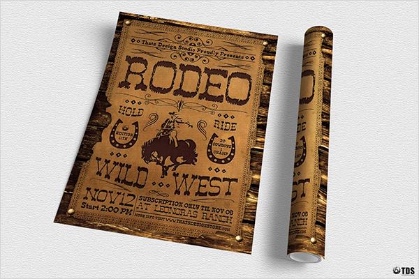 Western Rodeo Horse Flyer Template