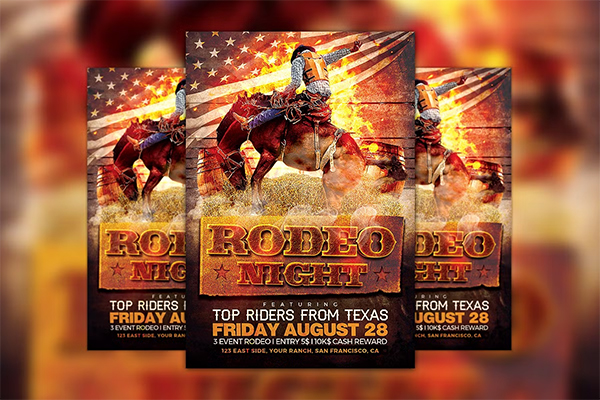 Horse Rodeo Night Flyer Template