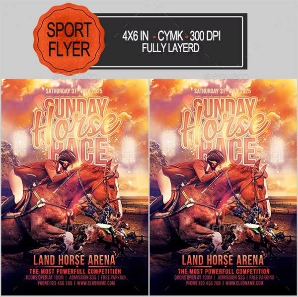 Horse Race PSD Flyer Template