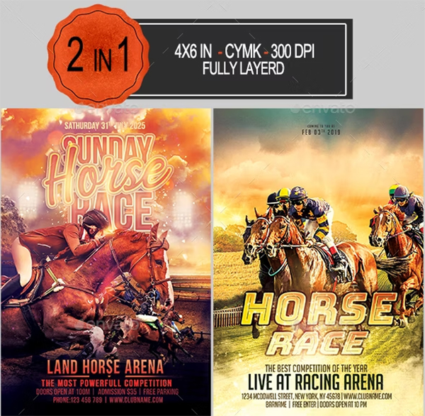 Horse Race Flyer Bundle Template