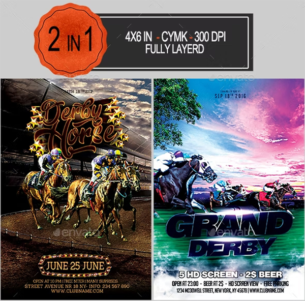 Horse Racing PSD Flyer Bundle