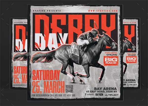 Derby Day Horse Racing Flyer Template